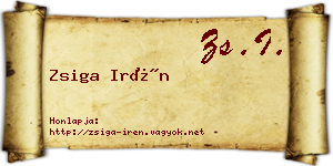 Zsiga Irén névjegykártya